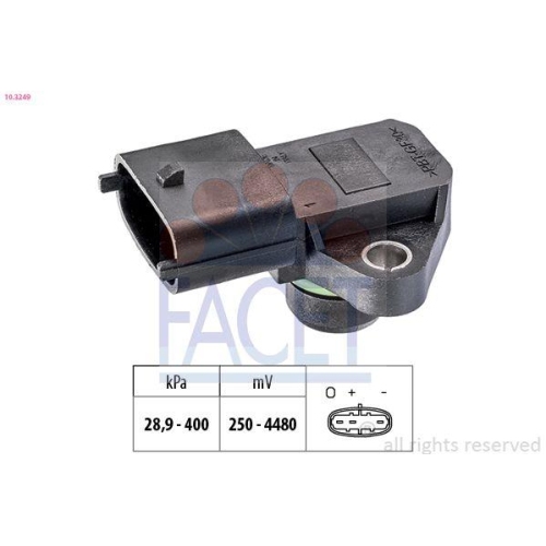 Luftdrucksensor Höhenanpassung Facet 10.3249 Made In Italy - Oe Equivalent für