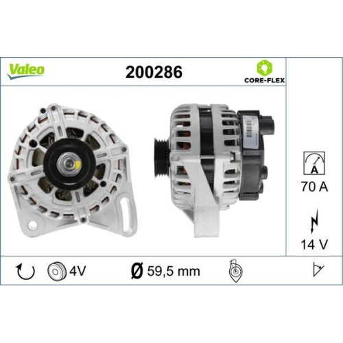 Generator Valeo 200286 Valeo Core-flex f&uuml;r Alfa Romeo Fiat Ford Lancia