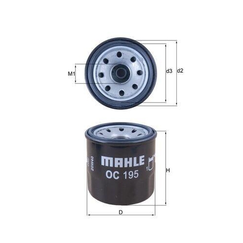 &Ouml;lfilter Mahle OC 195 f&uuml;r Isuzu Mazda Mitsubishi Nissan Renault Subaru Hyundai