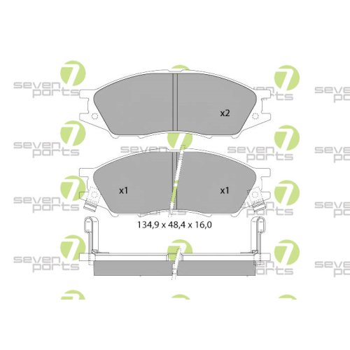 Bremsbelagsatz Scheibenbremse 7 Seven Parts SVP25620 für Nissan 1. Vorderachse