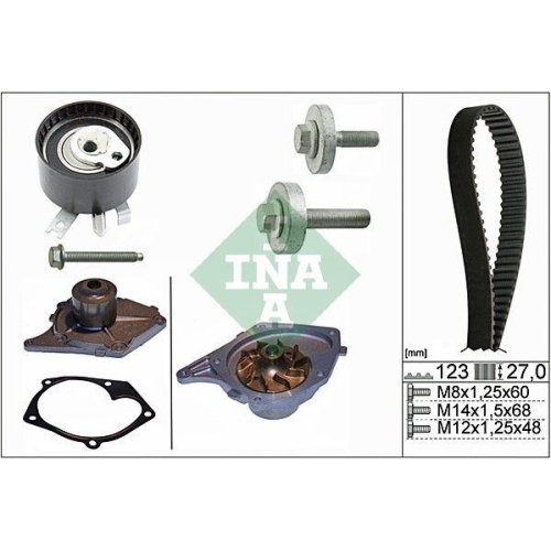 Wasserpumpe + Zahnriemensatz Schaeffler Ina 530 0197 30 f&uuml;r Nissan Renault Dacia