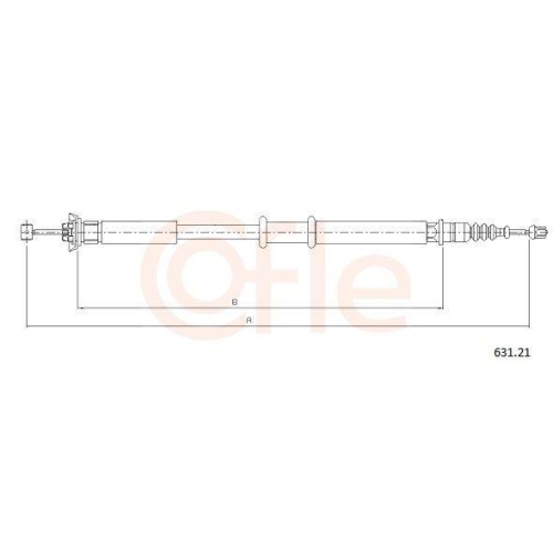 Seilzug Feststellbremse Cofle 631.21 f&uuml;r Fiat Hinten Links Hinten Rechts