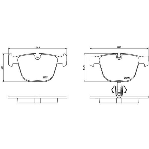 Bremsbelagsatz Scheibenbremse Brembo P06053 Prime Line f&uuml;r Bmw Hinterachse