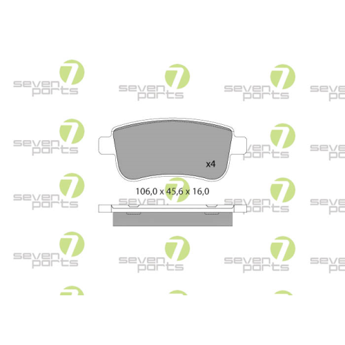 Bremsbelagsatz Scheibenbremse 7 Seven Parts SVP25640 für Renault 1. Hinterachse