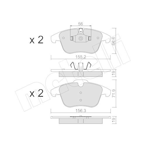 Brake Pad Set Disc Brake Metelli 22-0675-4 for Jaguar Front Axle