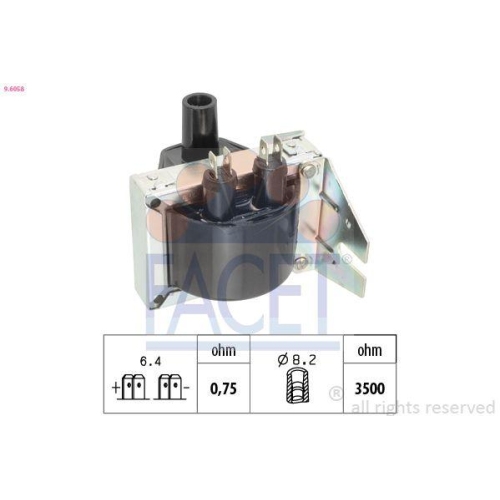 Zündspule Facet 9.6058 Oe Equivalent für Fiat Innocenti Lancia Autobianchi