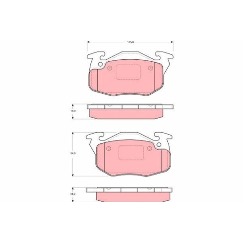 Bremsbelagsatz Scheibenbremse Trw GDB1615 f&uuml;r Citro&euml;n Vorderachse