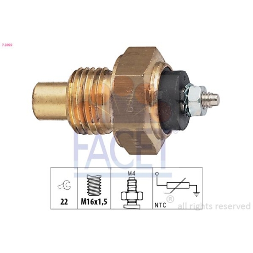 Sensor Öltemperatur Facet 7.3099 Made In Italy - Oe Equivalent für Citroën