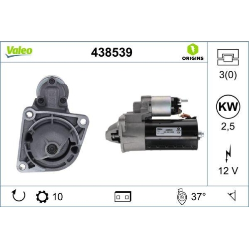 Starter Valeo 438539 Valeo Origins - New O.e. Technologie für Alfa Romeo Fiat