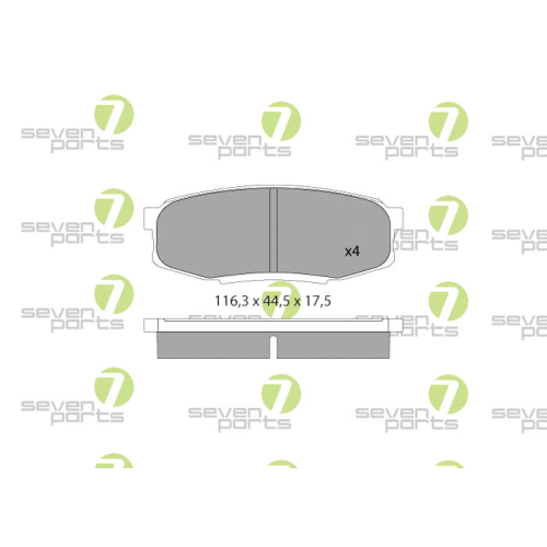 Bremsbelagsatz Scheibenbremse 7 Seven Parts SVP25670 f&uuml;r Lexus Toyota