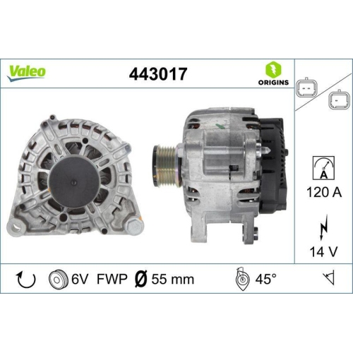 Generator Valeo 443017 Valeo Origins - New O.e. Technologie f&uuml;r Citro&euml;n Opel DS