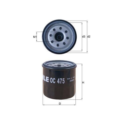 Ölfilter Mahle OC 475 für Citroën Mitsubishi Nissan Peugeot Renault Dacia Proton