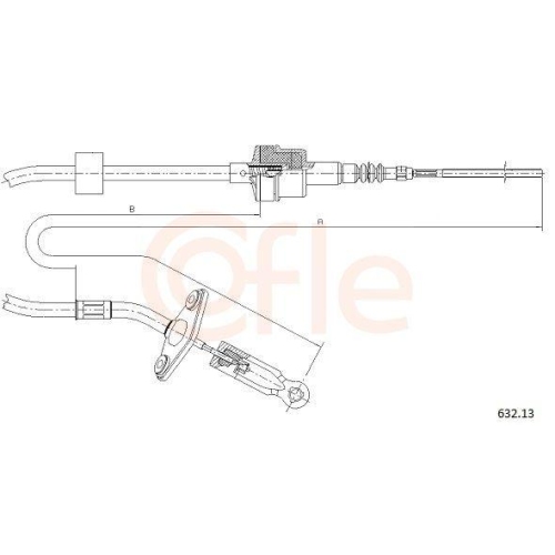 Seilzug Kupplungsbetätigung Cofle 632.13 für Fiat