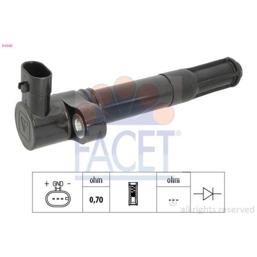 Zündspule Facet 9.6342 Oe Equivalent für Alfa Romeo Fiat Iveco Lancia Opel