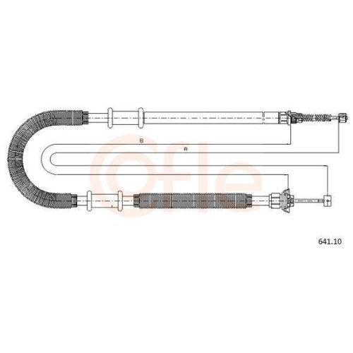 Seilzug Feststellbremse Cofle 641.10 für Fiat Hinten Rechts