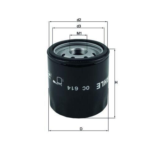 &Ouml;lfilter Mahle OC 614 f&uuml;r Alfa Romeo Audi Chrysler Dodge Fiat Gmc Lancia Opel VW