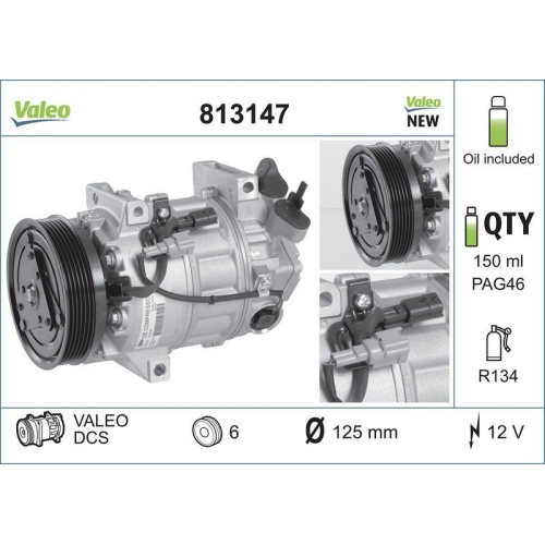 Kompressor Klimaanlage Valeo 813147 Valeo Origins New Oe Technologie f&uuml;r Renault