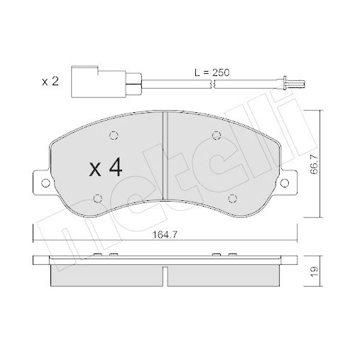 Bremsbelagsatz Scheibenbremse Metelli 22-0680-0 f&uuml;r Ford Vorderachse