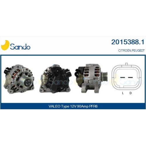 Alternator Sando 2015388.1 for Citro&euml;n/peugeot