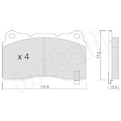 Brake Pad Set Disc Brake Metelli 22-0288-8 for Tesla Front Axle