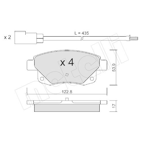 Bremsbelagsatz Scheibenbremse Metelli 22-0681-0 f&uuml;r Ford Hinterachse