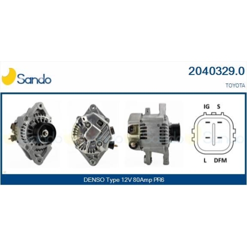 Generator Sando 2040329.0 f&uuml;r Toyota