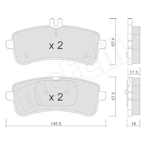 Bremsbelagsatz Scheibenbremse Metelli 22-1200-0 f&uuml;r Mercedes Benz Mercedes Benz
