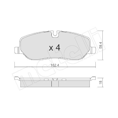 Bremsbelagsatz Scheibenbremse Metelli 22-0693-0 f&uuml;r Land Rover Vorderachse