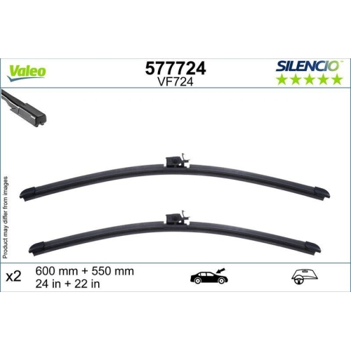 Wischblatt Valeo 577724 Silencio Flat Blade Set f&uuml;r Mercedes Benz Mercedes Benz