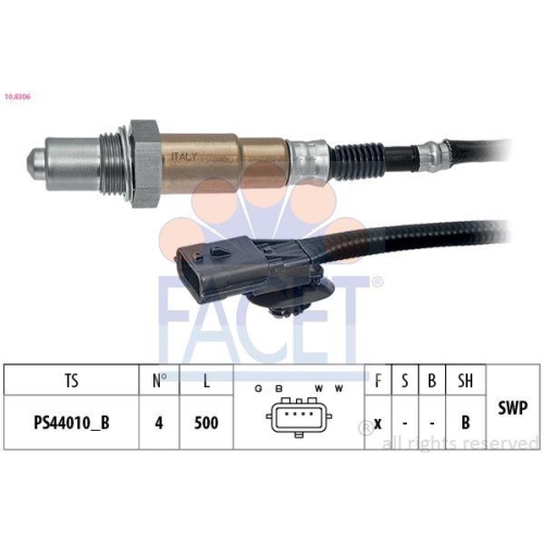 Lambdasonde Facet 10.8306 Made In Italy - Oe Equivalent f&uuml;r Nissan Opel Renault