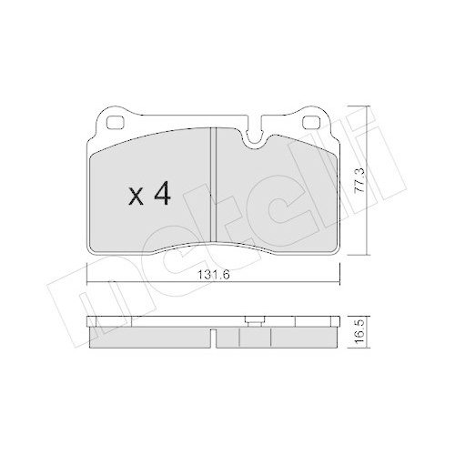 Brake Pad Set Disc Brake Metelli 22-0695-0 for Land Rover Front Axle