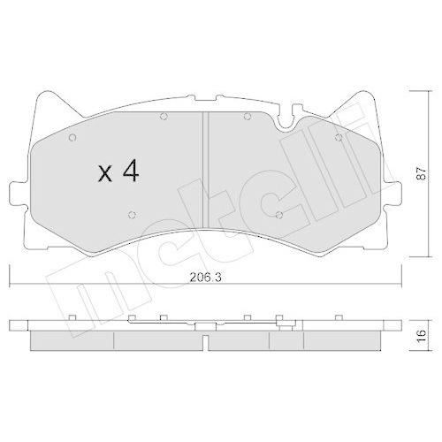 Bremsbelagsatz Scheibenbremse Metelli 22-1271-0 f&uuml;r Mercedes Benz Mercedes Benz