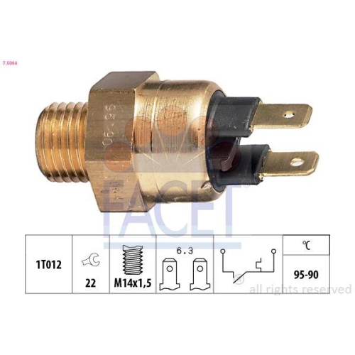 Temperaturschalter K&uuml;hlerl&uuml;fter Facet 7.5064 Made In Italy - Oe Equivalent f&uuml;r