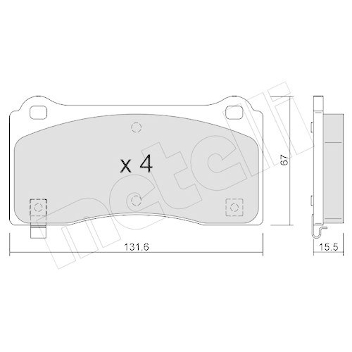 Brake Pad Set Disc Brake Metelli 22-1277-0 for Tesla Front Axle