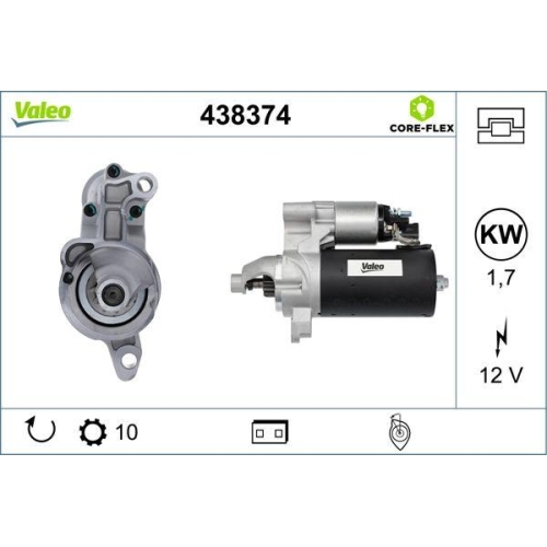Starter Valeo 438374 Valeo Core-flex f&uuml;r Audi Bentley