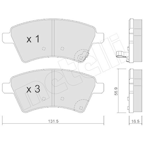 Brake Pad Set Disc Brake Metelli 22-0702-0 for Fiat Suzuki Front Axle