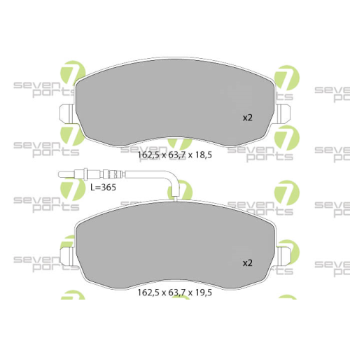 Bremsbelagsatz Scheibenbremse 7 Seven Parts SVP25840 f&uuml;r Citro&euml;n Fiat Lancia