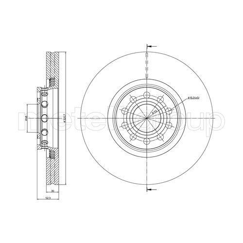 Bremsscheibe Metelli 23-0747C f&uuml;r VW Vorderachse