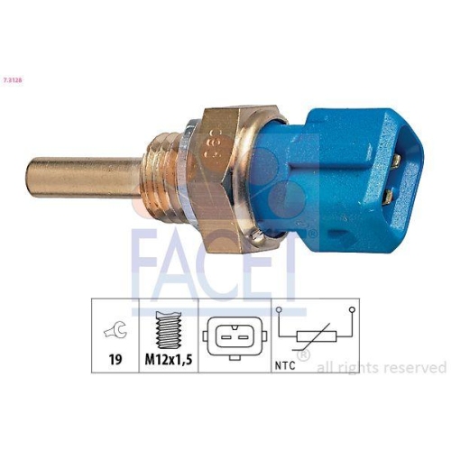 Sensor Coolant Temperature Facet 7.3128 Made In Italy - Oe Equivalent for Bmw MG