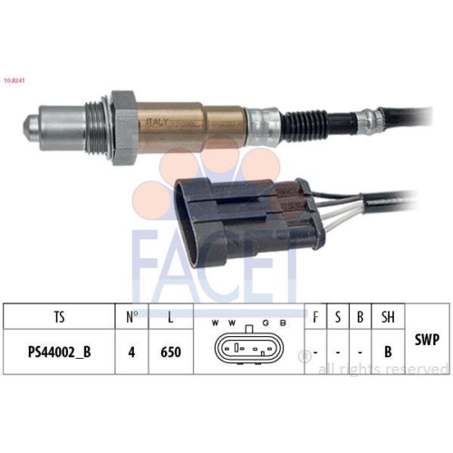 Lambdasonde Facet 10.8241 Made In Italy - Oe Equivalent f&uuml;r Alfa Romeo Fiat