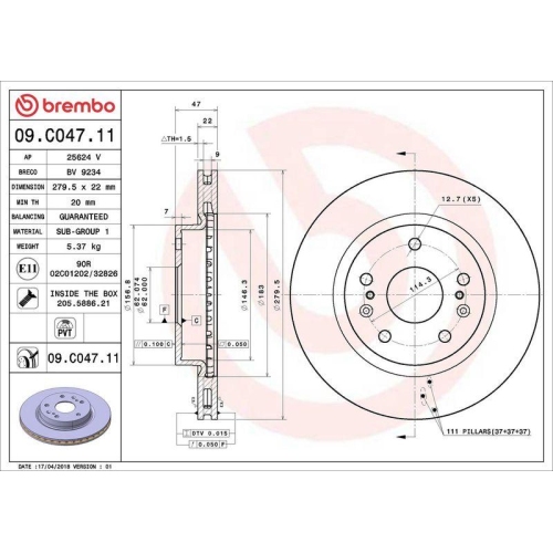 2X Brembo Bremsscheibe Vorderachse Prime Line - Uv Coated f&uuml;r Suzuki