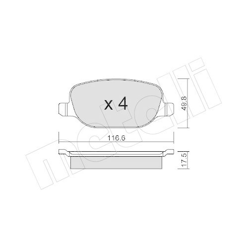 Bremsbelagsatz Scheibenbremse Metelli 22-0704-0 f&uuml;r Alfa Romeo Fiat Lancia