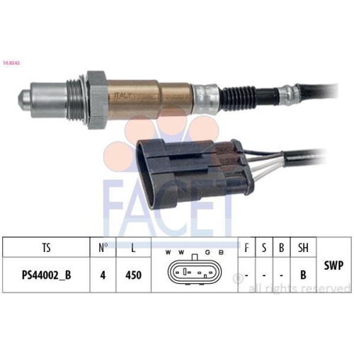 Lambdasonde Facet 10.8242 Made In Italy - Oe Equivalent für Alfa Romeo Fiat