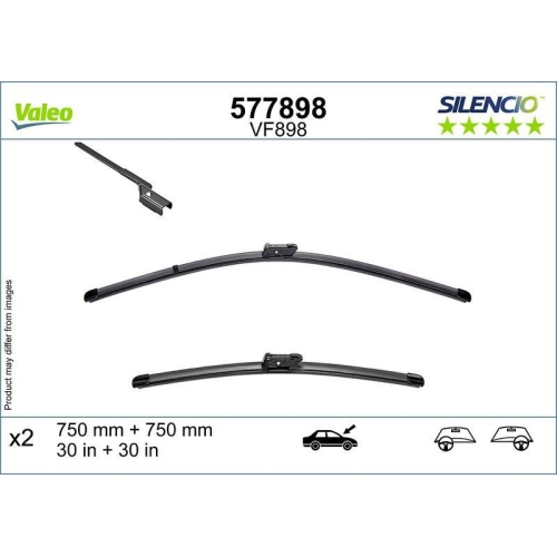 Wischblatt Valeo 577898 Silencio Flat Blade Set f&uuml;r VW Cupra Vorne