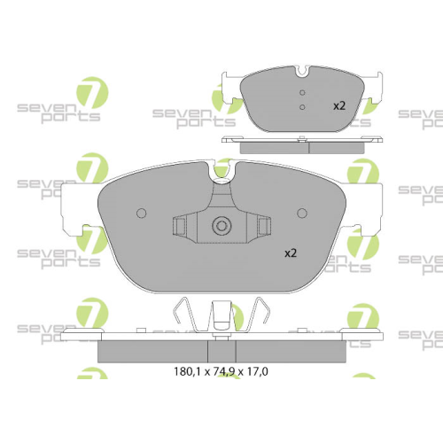 Bremsbelagsatz Scheibenbremse 7 Seven Parts SVP25880 f&uuml;r Citro&euml;n Opel Peugeot