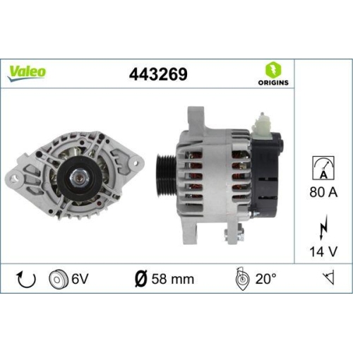Generator Valeo 443269 Valeo Origins New Oe Technologie f&uuml;r Citro&euml;n Peugeot