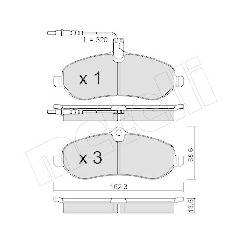 Bremsbelagsatz Scheibenbremse Metelli 22-0707-0 f&uuml;r Citro&euml;n Fiat Peugeot Toyota
