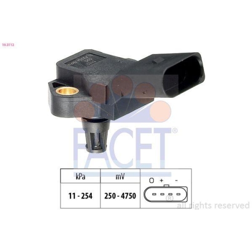Drucksensor Bremskraftverst&auml;rker Facet 10.3112 Made In Italy - Oe Equivalent VW