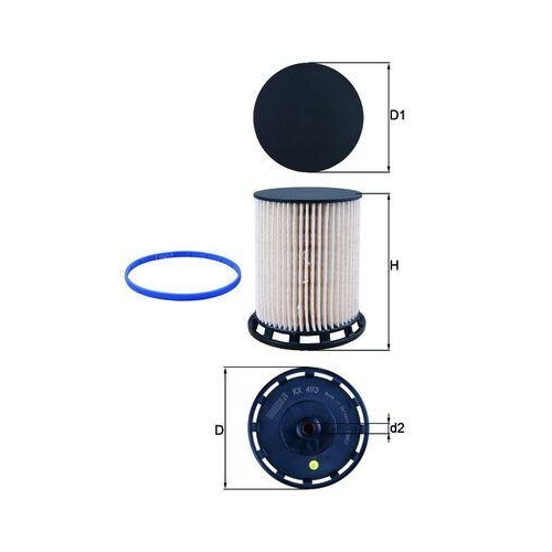 Kraftstofffilter Mahle KX 493D f&uuml;r Audi Porsche VW Bentley Cupra
