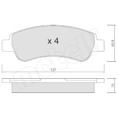Bremsbelagsatz Scheibenbremse Metelli 22-0710-0 f&uuml;r Citro&euml;n Fiat Peugeot